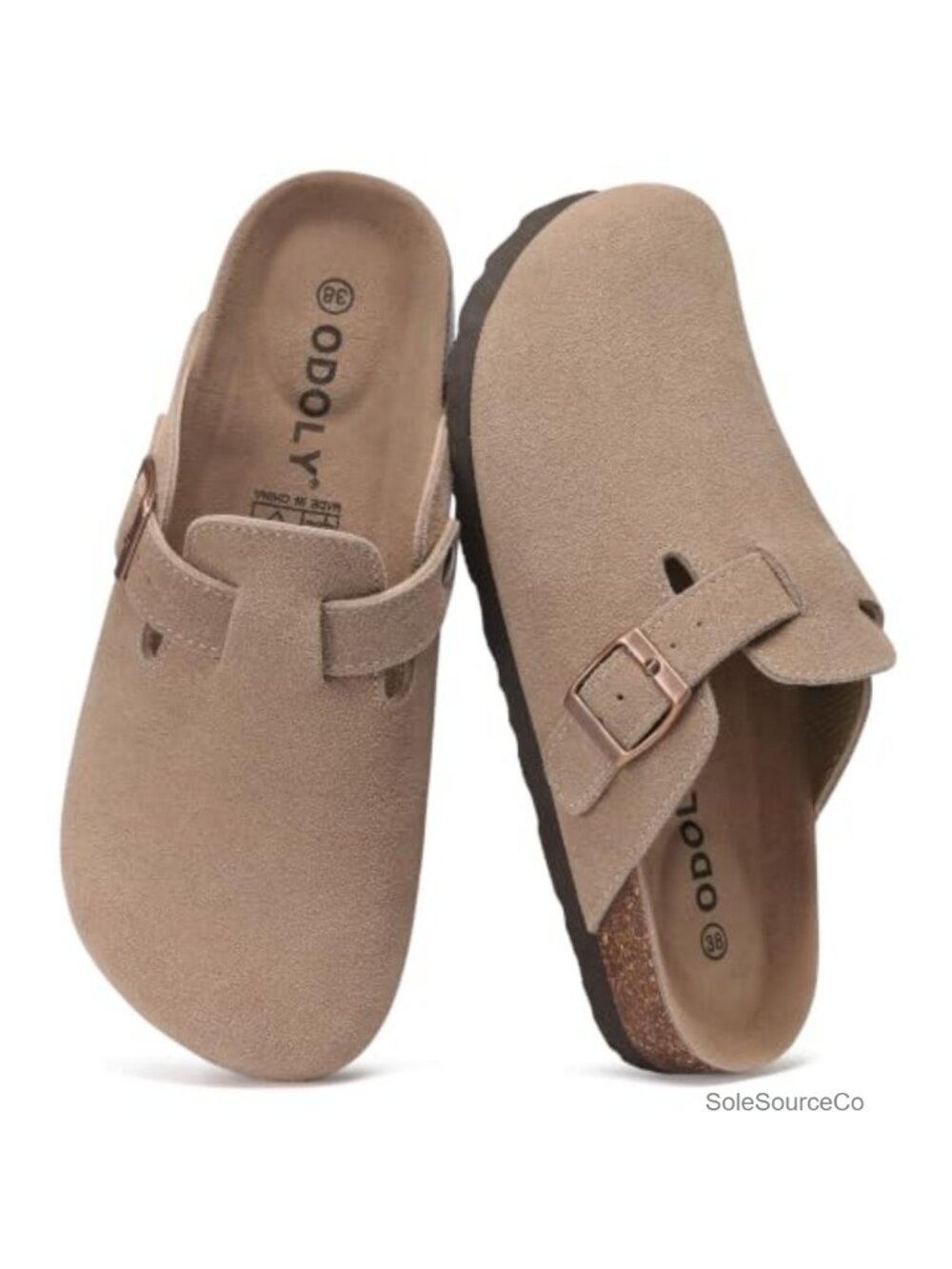 Genuine Suede Clogs Cork Footbed Mules for Women